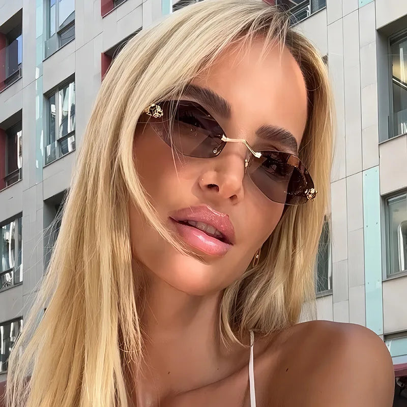 Soleil Fin – Designer Rimless Sunglasses