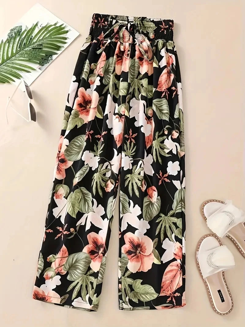 The Palm Breeze – High Waisted Wide Leg Pants