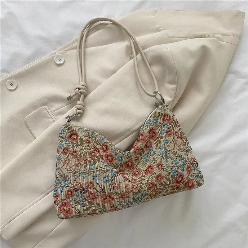 Bag of Blooms - Vintage Print Canvas Bag