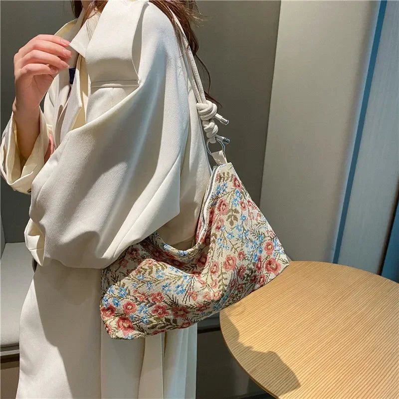 Bag of Blooms - Vintage Print Canvas Bag