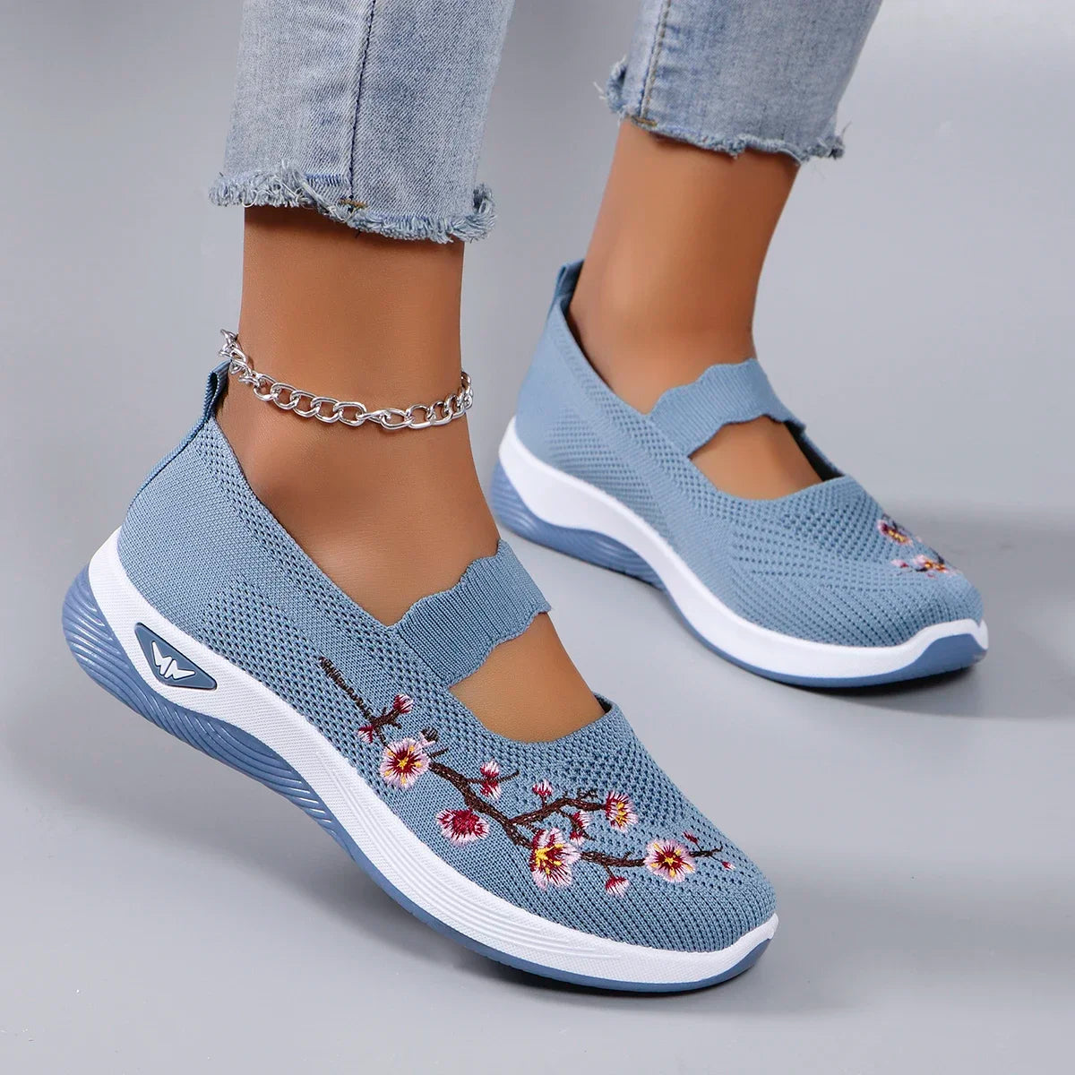 The Floral Glide – Lightweight Breathable Walking Shoe