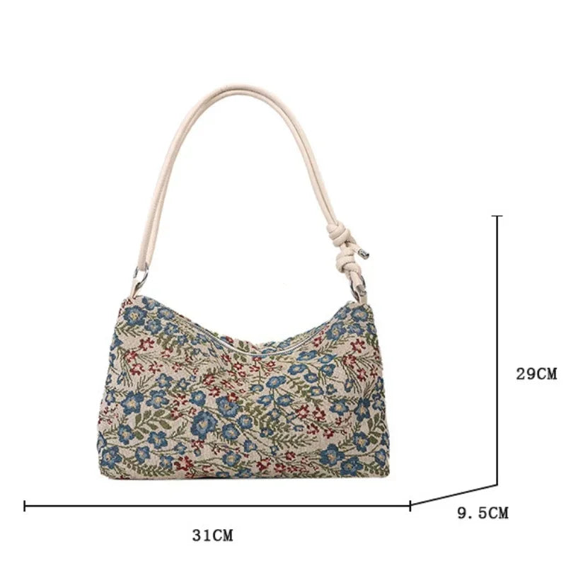 Bag of Blooms - Vintage Print Canvas Bag