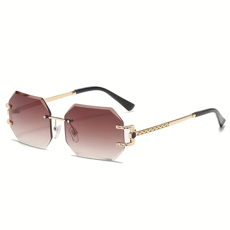 Geometric Glam - Rimless Sunglasses