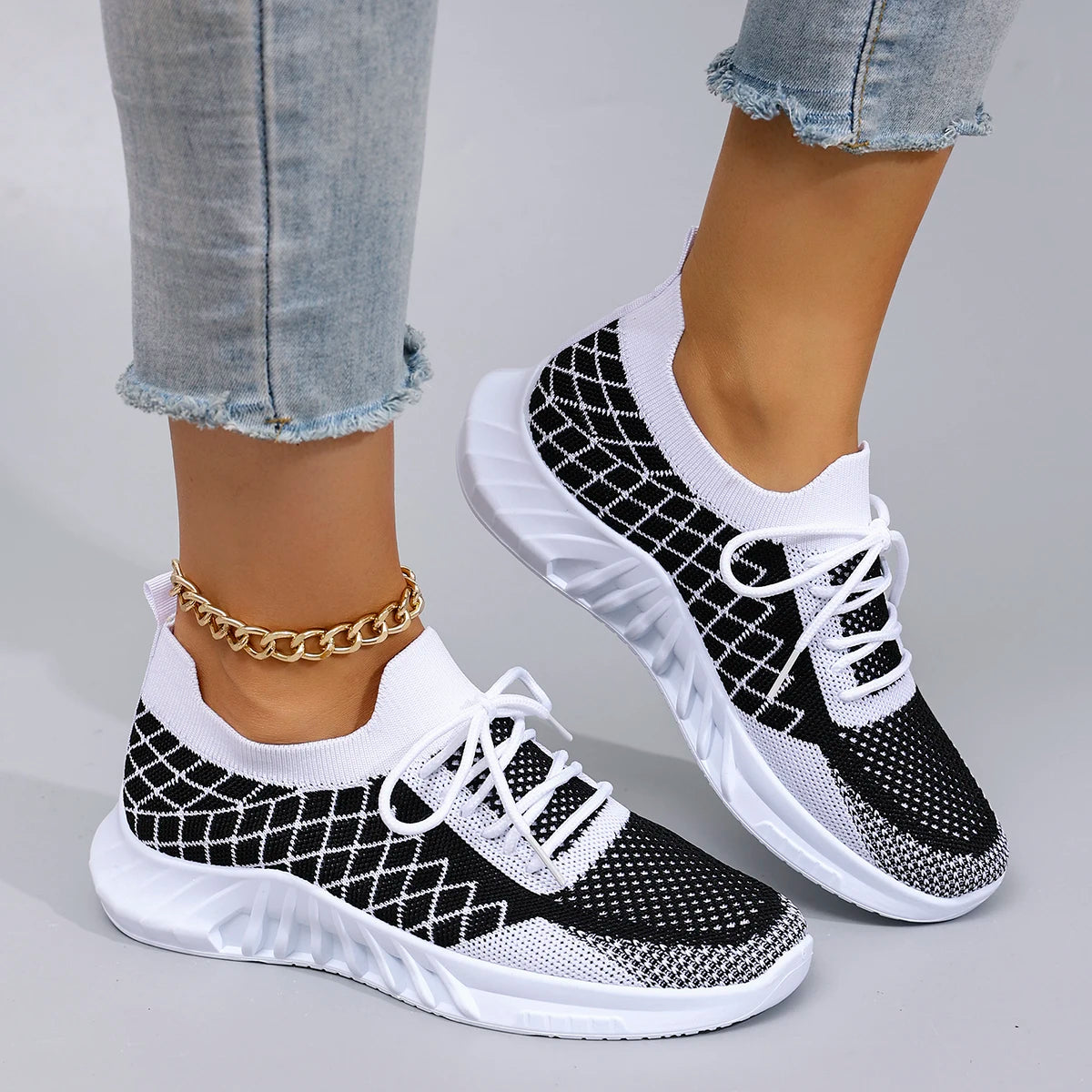Grid Lock – High-Style Athletic Sneakers