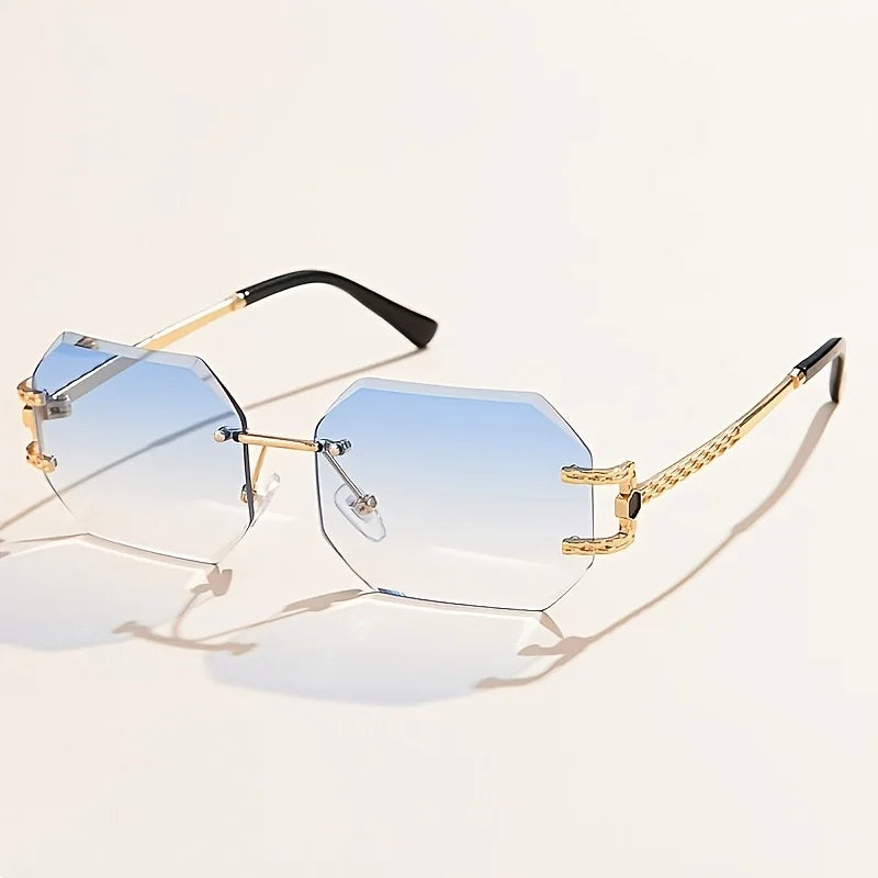 Geometric Glam - Rimless Sunglasses
