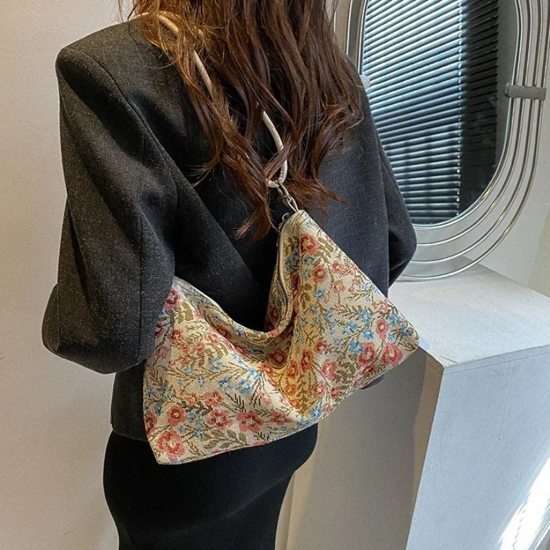 Bag of Blooms - Vintage Print Canvas Bag