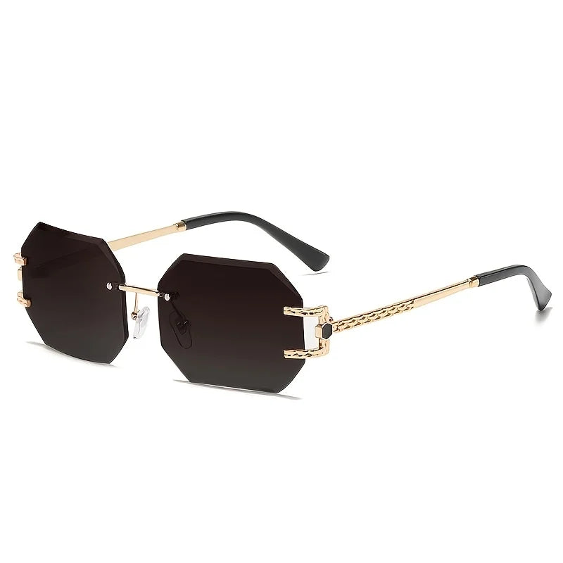 Geometric Glam - Rimless Sunglasses