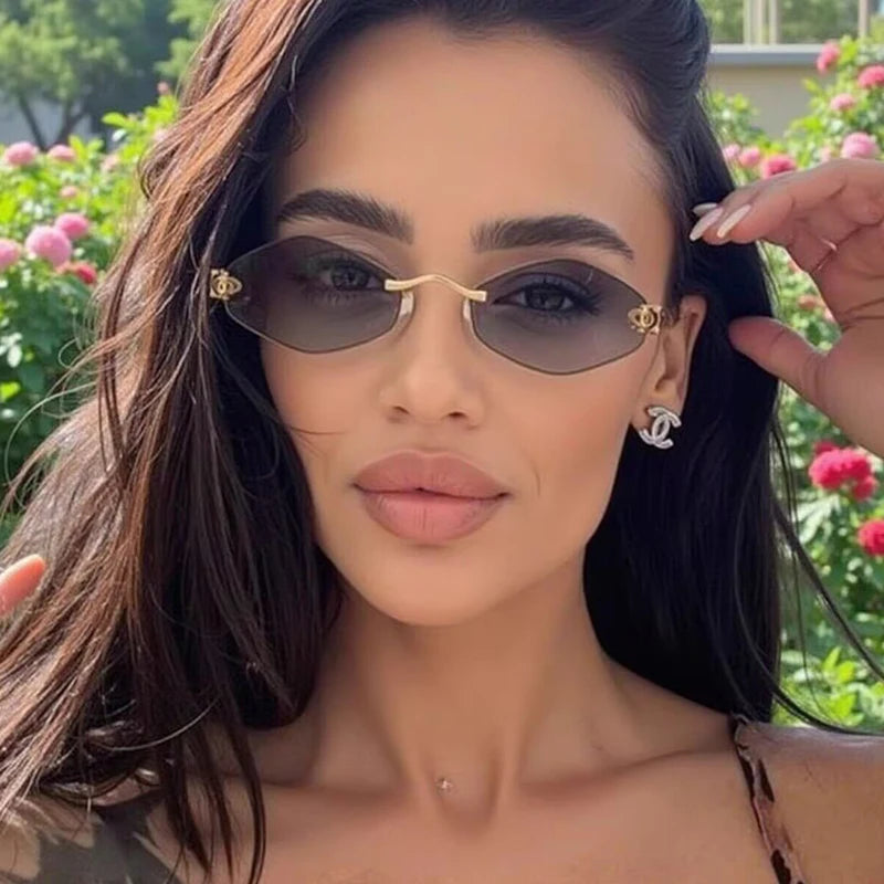 Soleil Fin – Designer Rimless Sunglasses