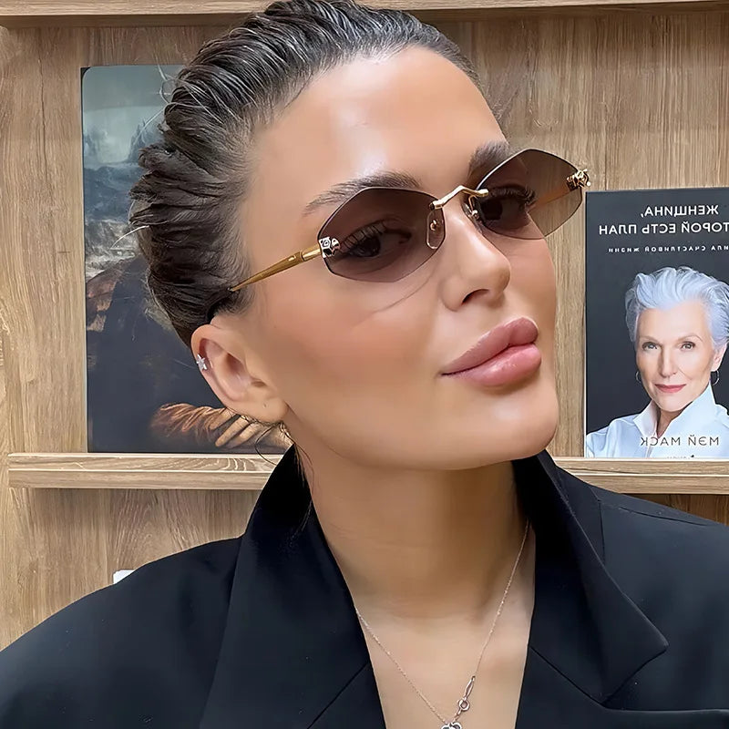 Soleil Fin – Designer Rimless Sunglasses
