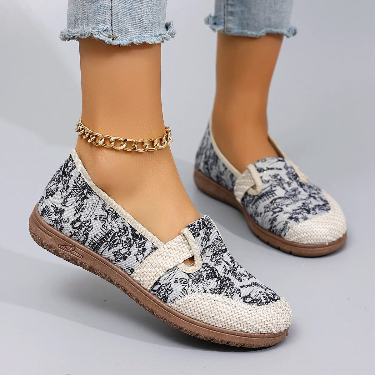 Chateau Walk – Premium Print Loafers by Jora