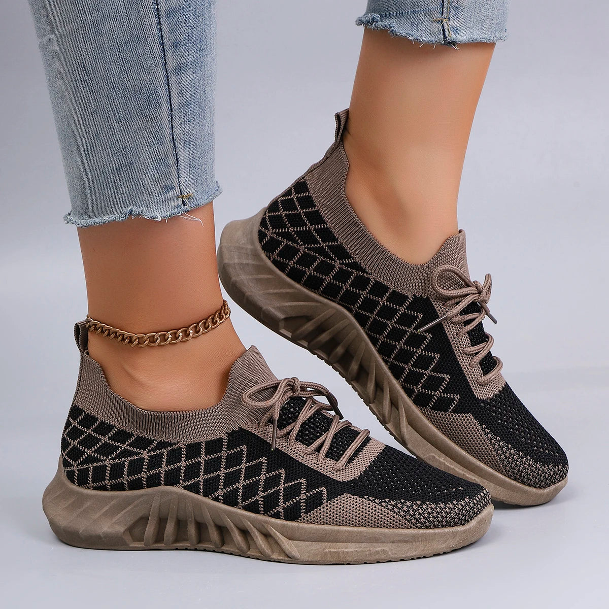 Grid Lock – High-Style Athletic Sneakers