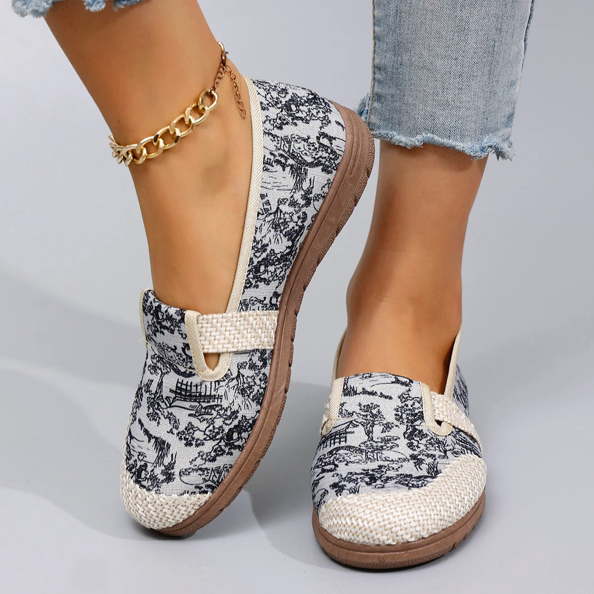 Chateau Walk – Premium Print Loafers by Jora