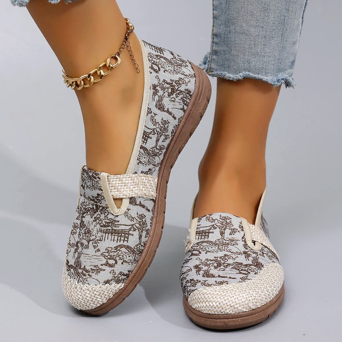 Chateau Walk – Premium Print Loafers by Jora