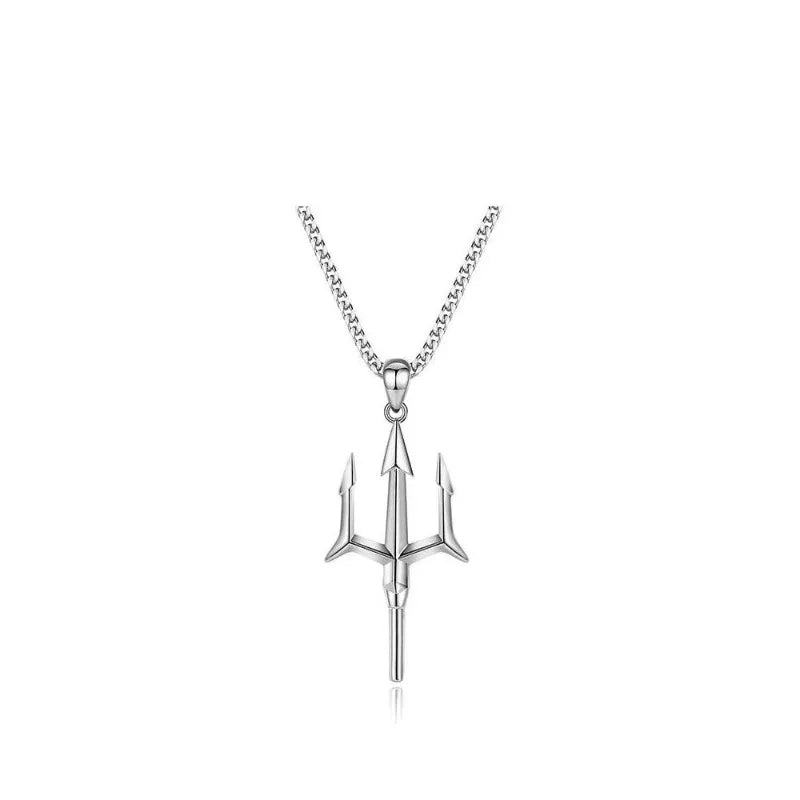 Poseidon’s Mark – Sculpted Trident Necklace by Jora