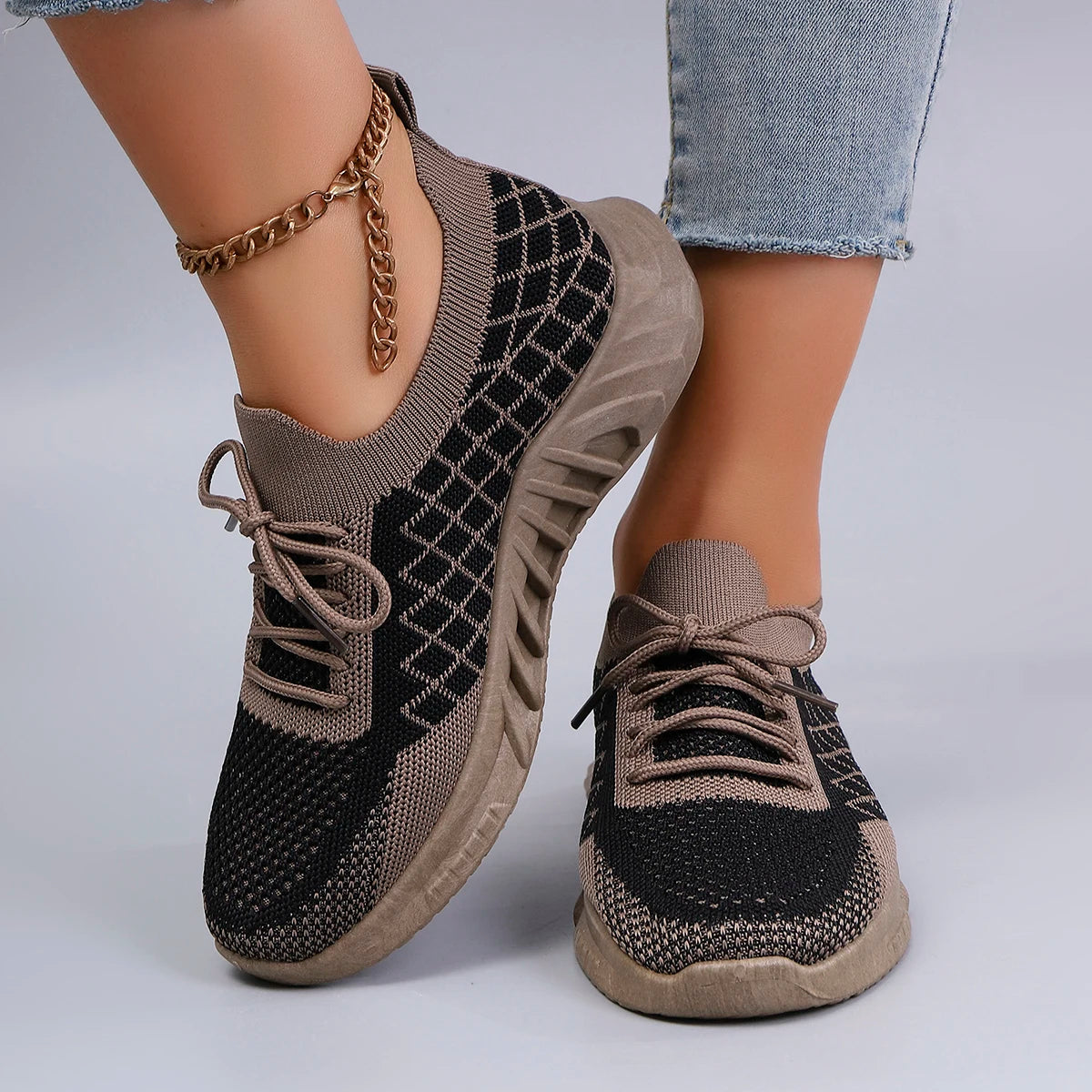Grid Lock – High-Style Athletic Sneakers