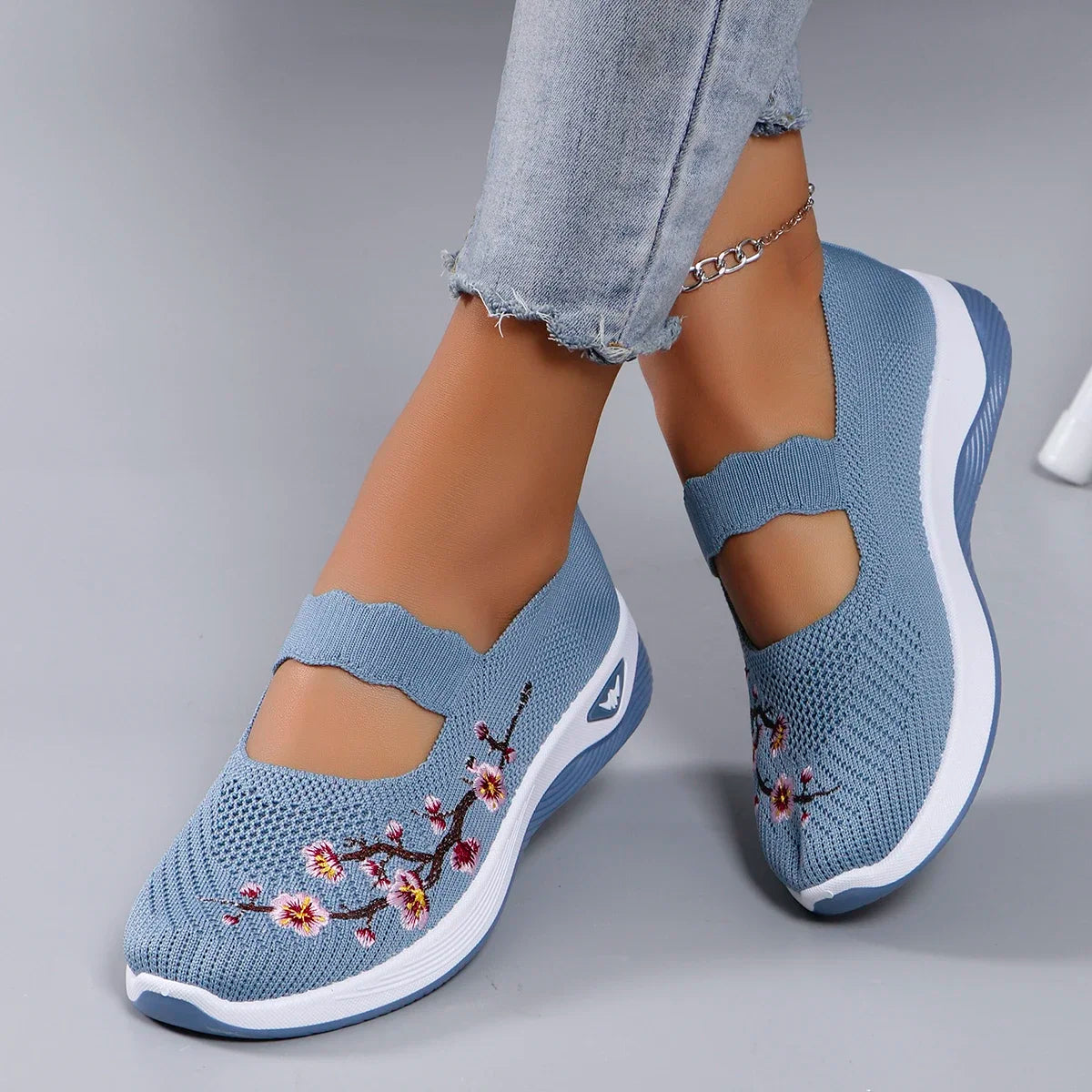 The Floral Glide – Lightweight Breathable Walking Shoe