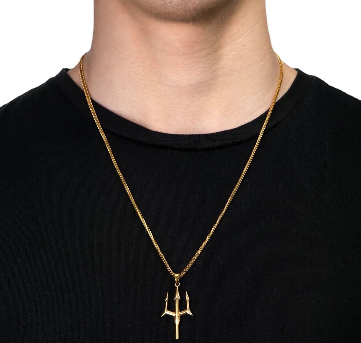 Poseidon’s Mark – Sculpted Trident Necklace by Jora