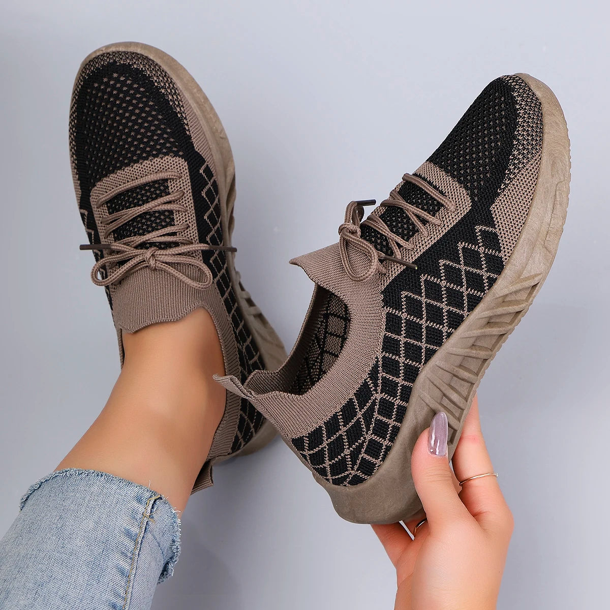 Grid Lock – High-Style Athletic Sneakers