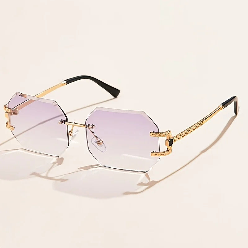 Geometric Glam - Rimless Sunglasses