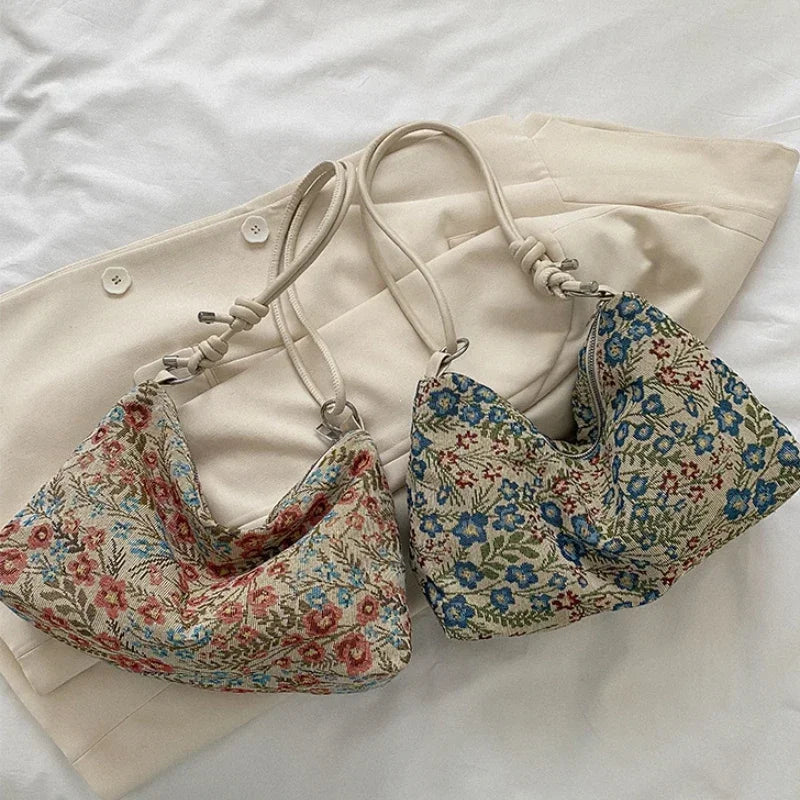 Bag of Blooms - Vintage Print Canvas Bag