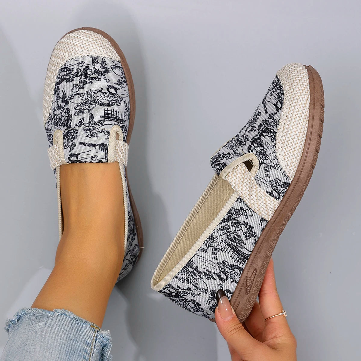 Chateau Walk – Premium Print Loafers by Jora