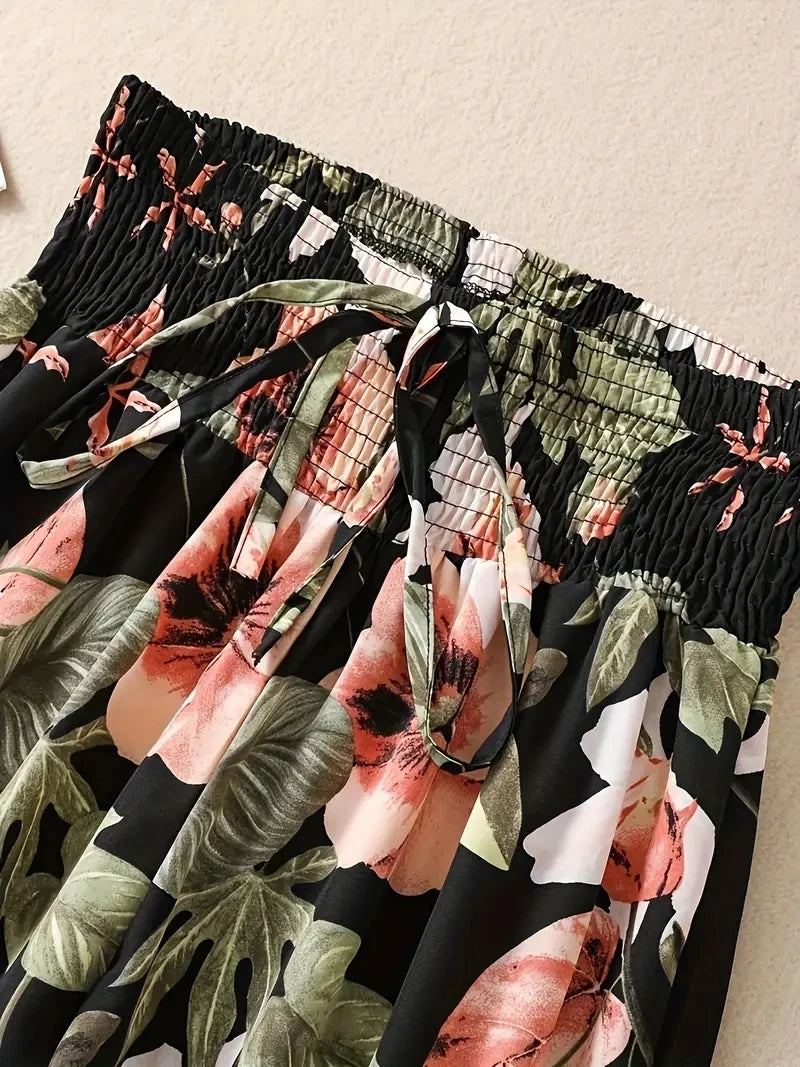The Palm Breeze – High Waisted Wide Leg Pants