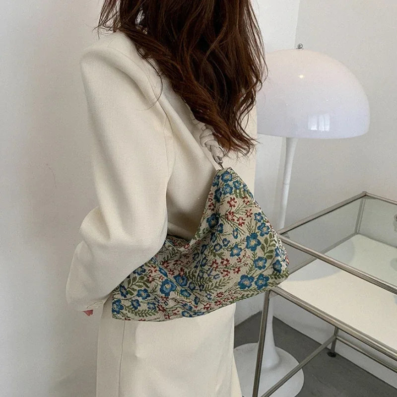 Bag of Blooms - Vintage Print Canvas Bag