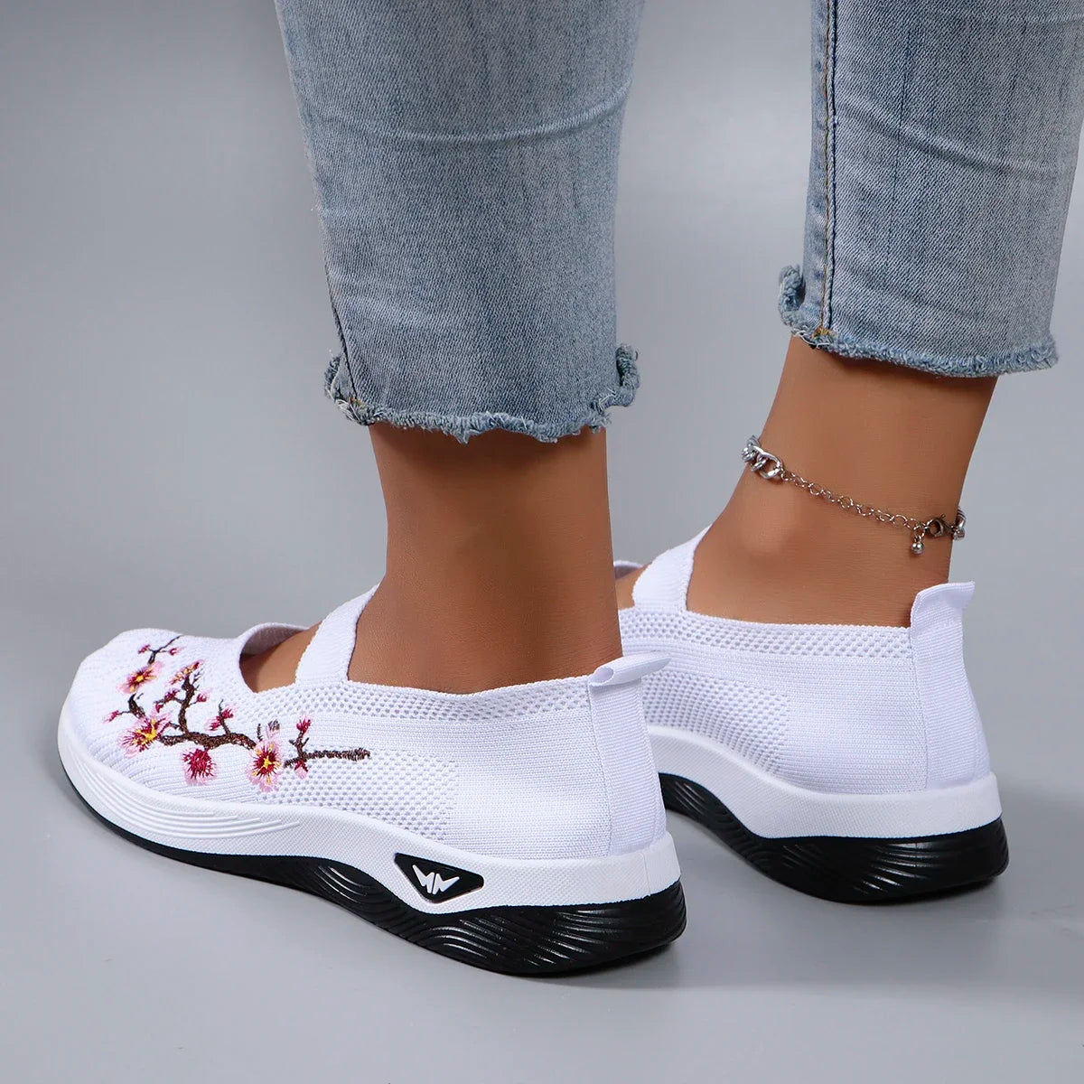 The Floral Glide – Lightweight Breathable Walking Shoe