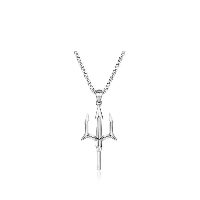 Poseidon’s Mark – Sculpted Trident Necklace by Jora