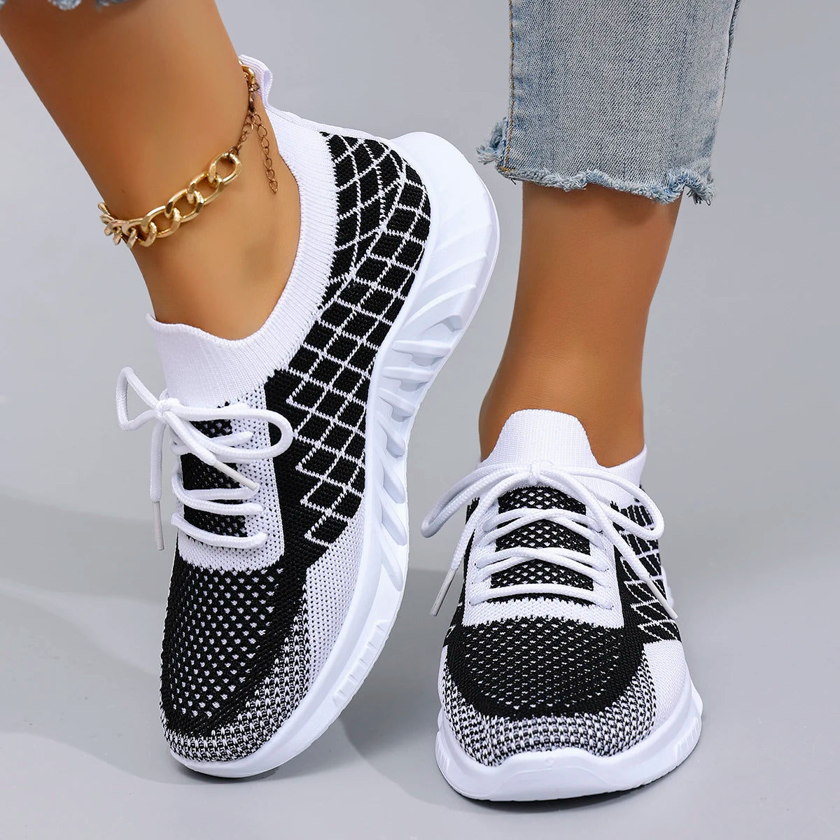 Grid Lock – High-Style Athletic Sneakers
