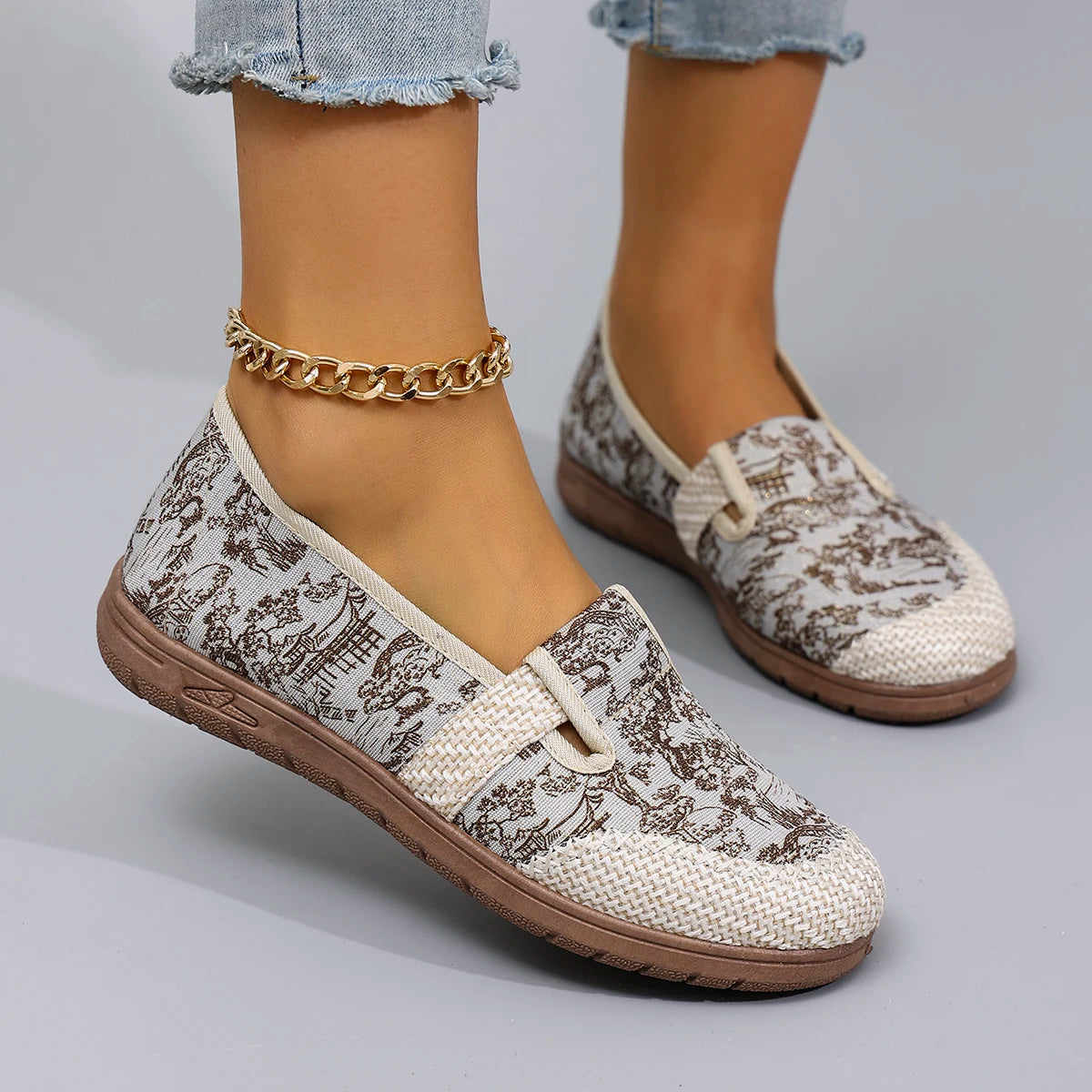 Chateau Walk – Premium Print Loafers by Jora