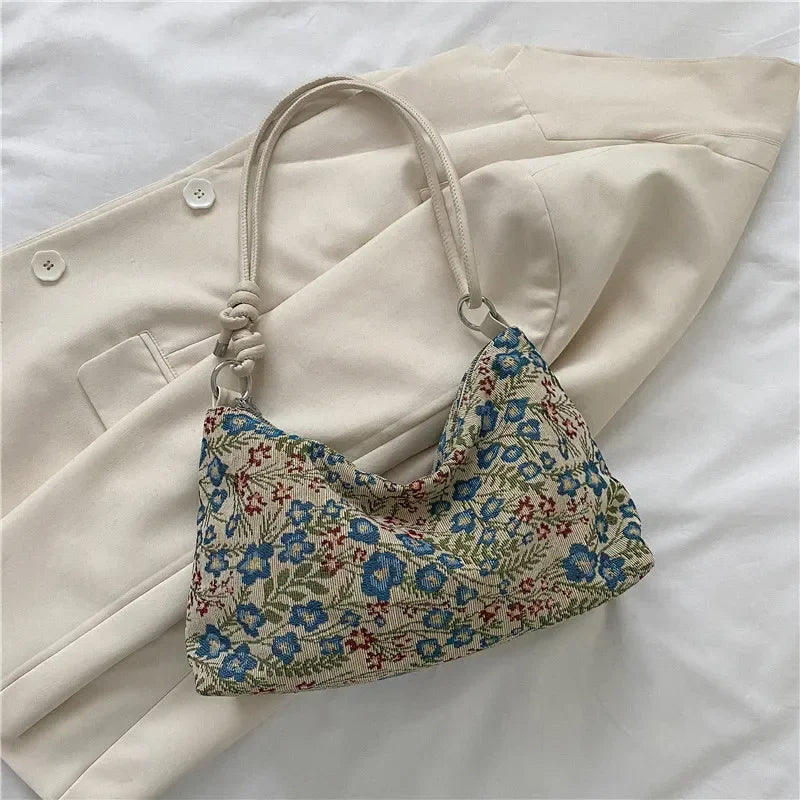Bag of Blooms - Vintage Print Canvas Bag