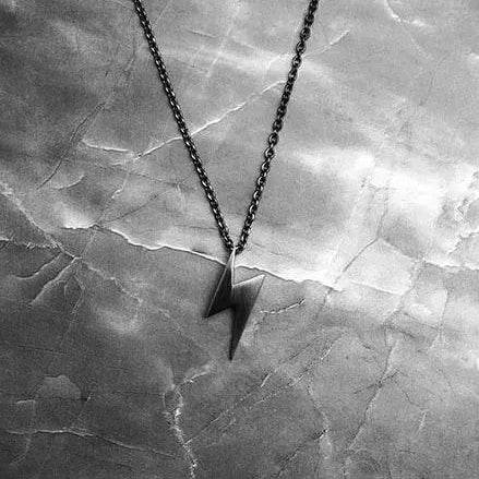 The Bolt - Brushed Steel Necklace