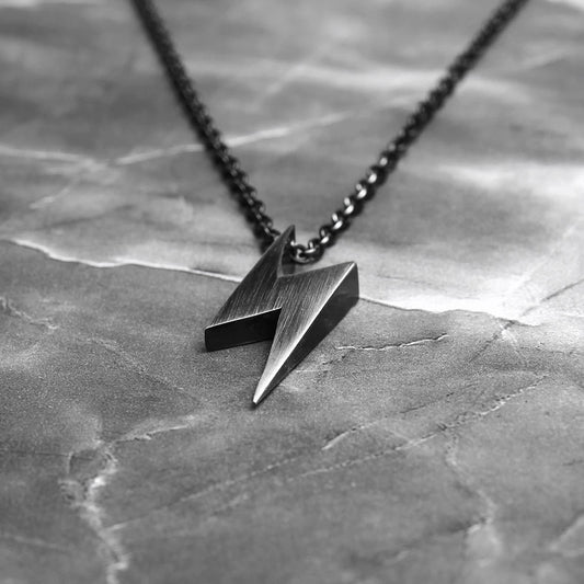 The Bolt - Brushed Steel Necklace