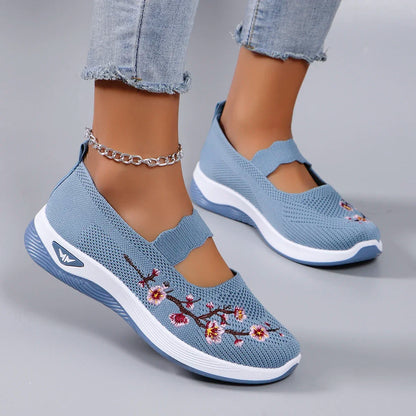 The Floral Glide – Lightweight Breathable Walking Shoe