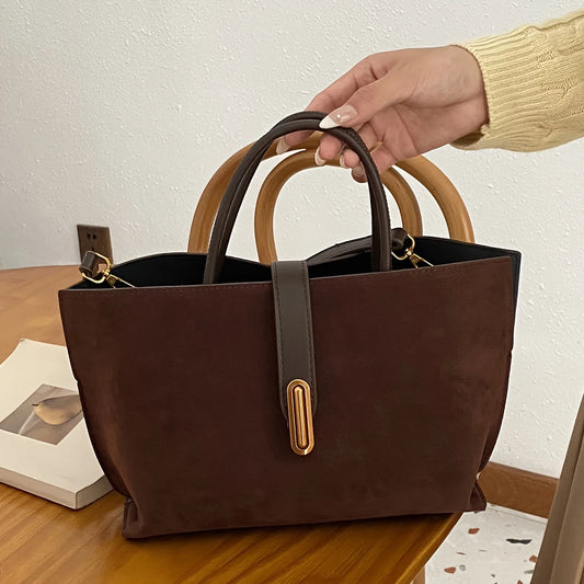 Milano Echo – Structured Suede Handbag