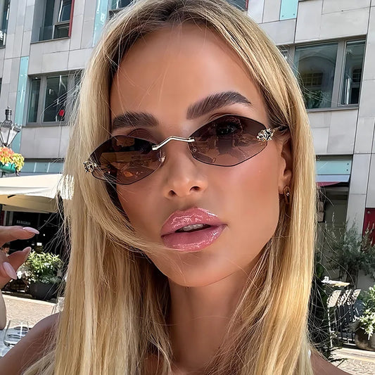 Soleil Fin – Designer Rimless Sunglasses