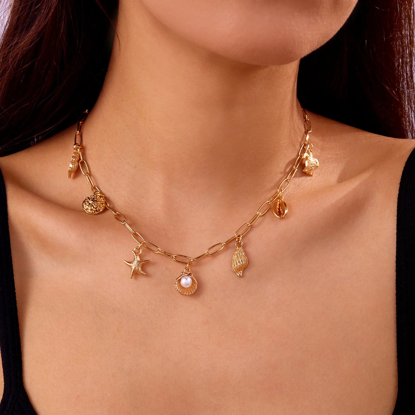Ocean Opus - Gilded Sea Charm Necklace