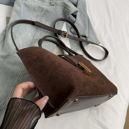Milano Echo – Structured Suede Handbag