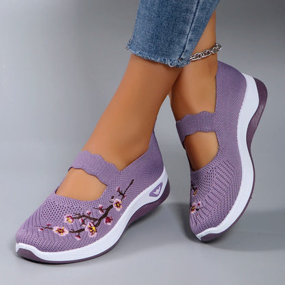 The Floral Glide – Lightweight Breathable Walking Shoe