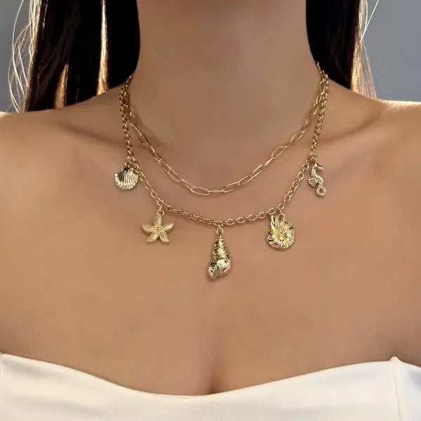 Ocean Opus - Gilded Sea Charm Necklace