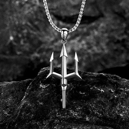 Poseidon’s Mark – Sculpted Trident Necklace by Jora