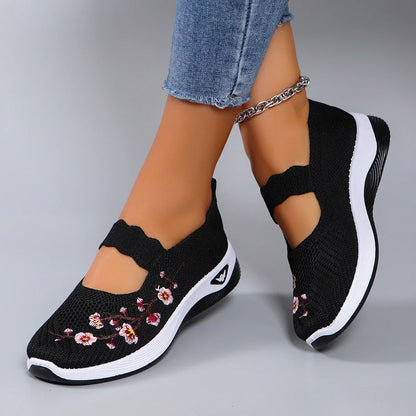 The Floral Glide – Lightweight Breathable Walking Shoe