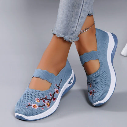 The Floral Glide – Lightweight Breathable Walking Shoe
