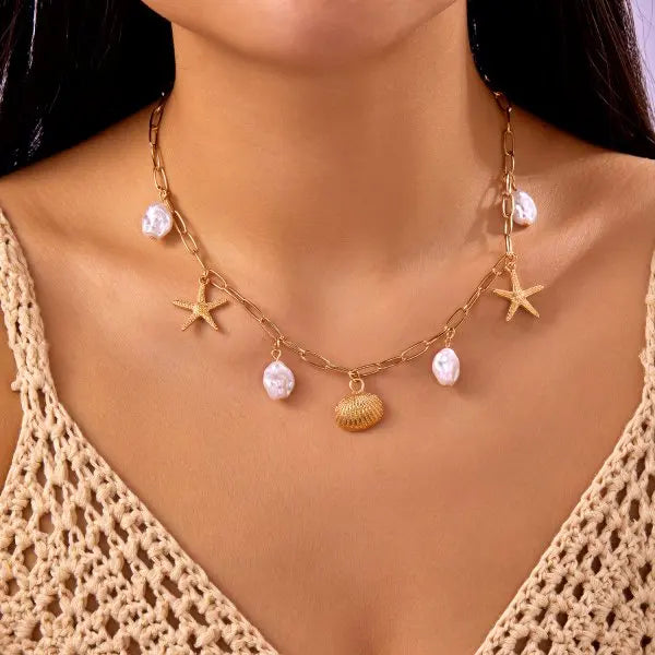 Ocean Opus - Gilded Sea Charm Necklace