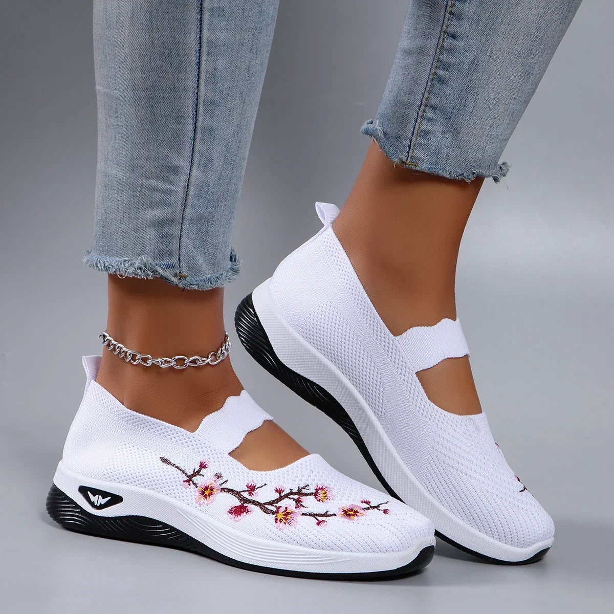 The Floral Glide – Lightweight Breathable Walking Shoe