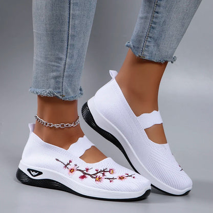 The Floral Glide – Lightweight Breathable Walking Shoe