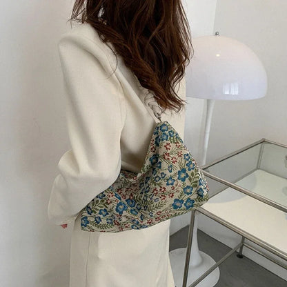 Bag of Blooms - Vintage Print Canvas Bag