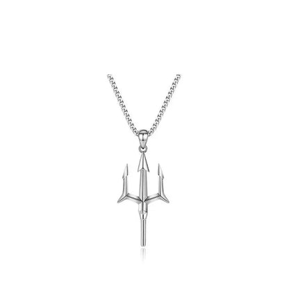 Poseidon’s Mark – Sculpted Trident Necklace by Jora